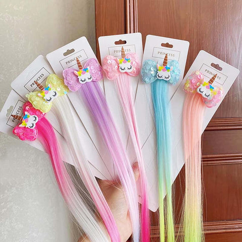 Colorful Unicorn Hair Extensions for Little Girls | GBT-1656 | COLOR AND DESIGN MAY VERY