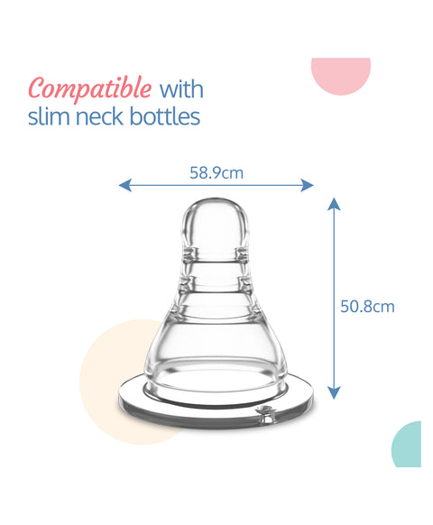 Slim Neck Nipples White - Pack of 2 | MA-6109
