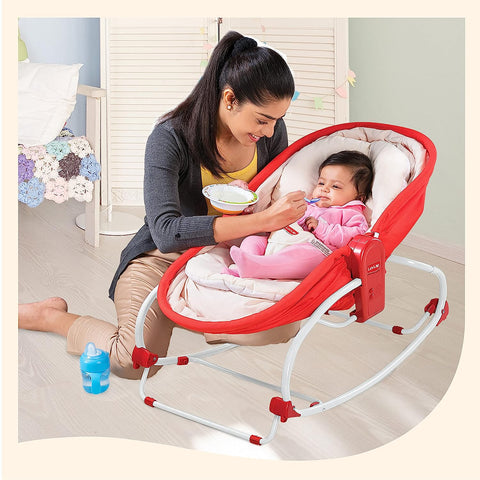 3 in 1 Baby Rocker Napper & Chair, with Musical Vibrations, 180° Baby Bassinet with Mosquito net | 68148/149