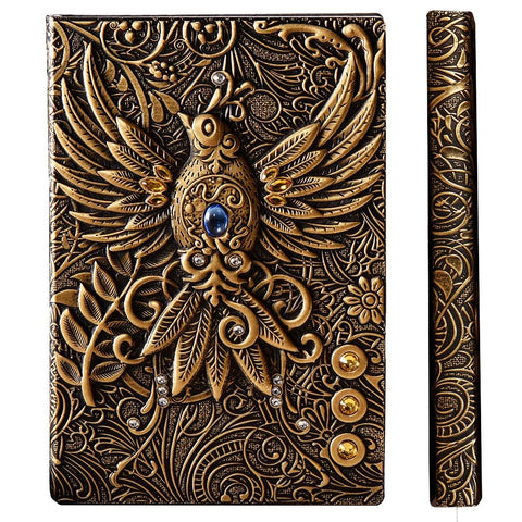 3D Phoenix Embossed Leather Writing Journal Notebook | NB-3D-A5-111