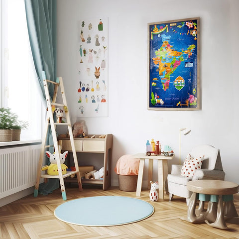 Map of India & States Premium Giant Cardboard Floor Puzzle  36 Inches x 24 Inches | NEZ40025AMA