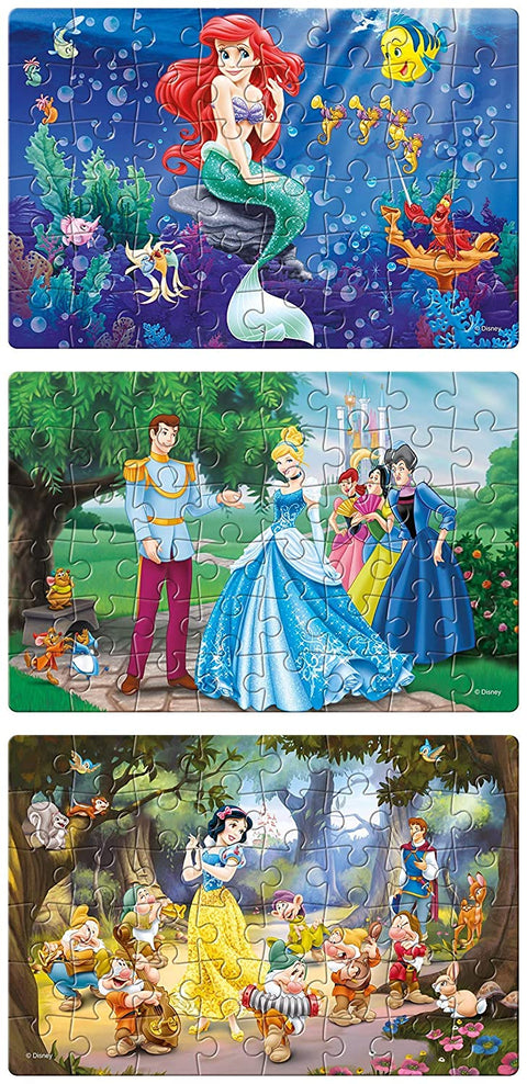 Princess Puzzles - 48 Pieces 3 in 1 Jigsaw Puzzles | NEDIS11310