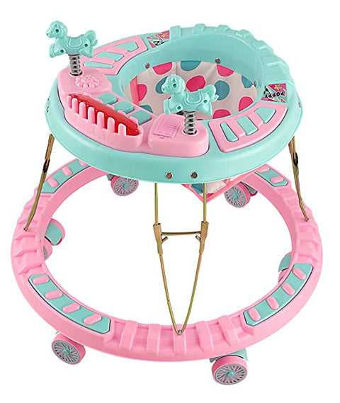 Poppy Round Kids Walker with Foldable, Cushion Seat | WLK-018 POPPY PVC WALKER