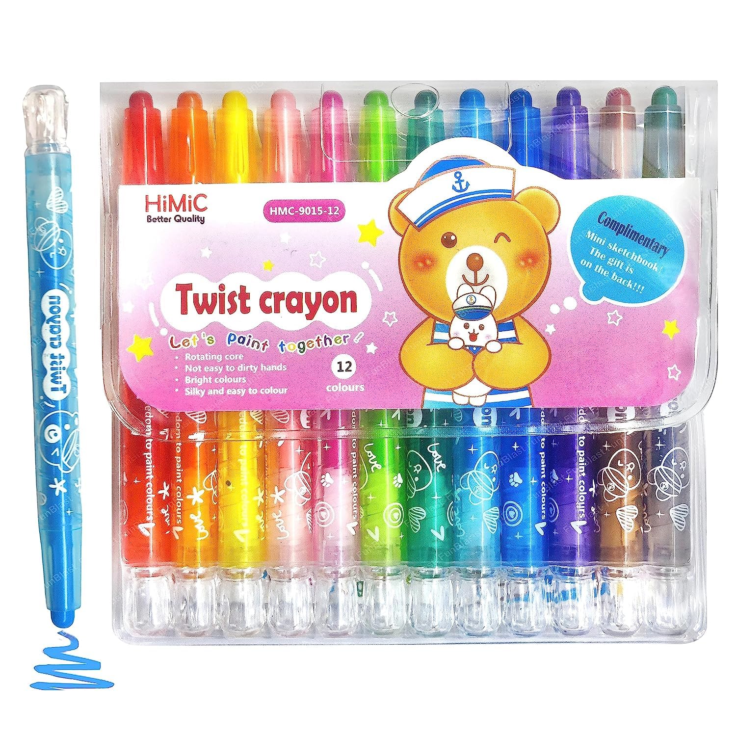 Etui de 10 Crayons WOODY 3 en 1 Arty et son taille-crayon