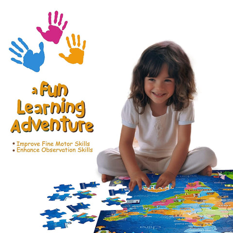 Map of India & States Premium Giant Cardboard Floor Puzzle  36 Inches x 24 Inches | NEZ40025AMA