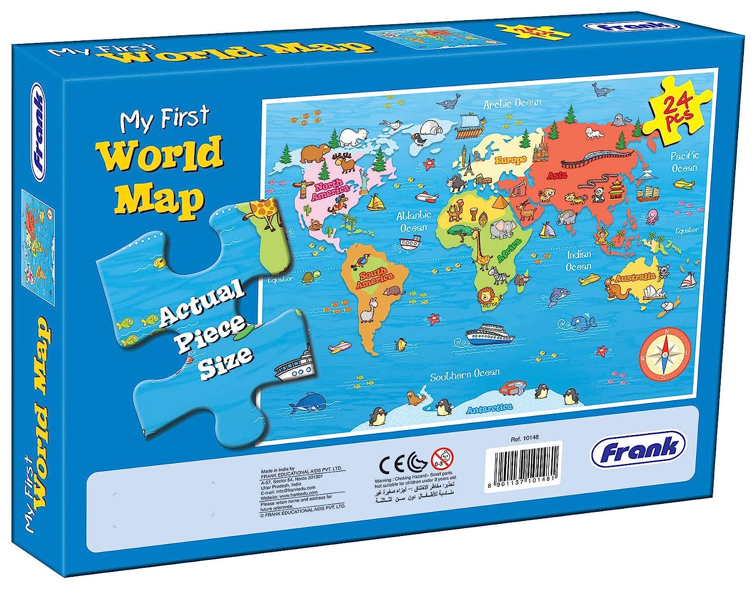 My First World Map Puzzle 24 Pieces Early Learner | INT445– KidsROAR