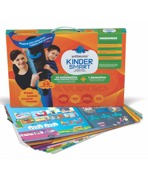 SmartBook + KinderSmart + SmartChart with 1 Talking Pen - Multicolor | GODISC