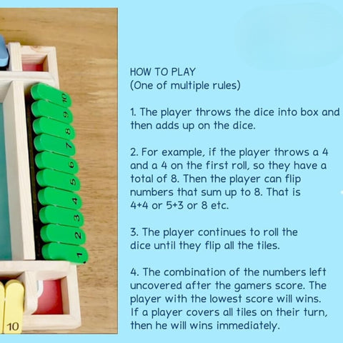 Shut The Box Dice Game, Classic Flip Me Multiplayer Game  | AT163FM