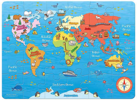 My First World Map Puzzle 24 Pieces Early Learner | INT445