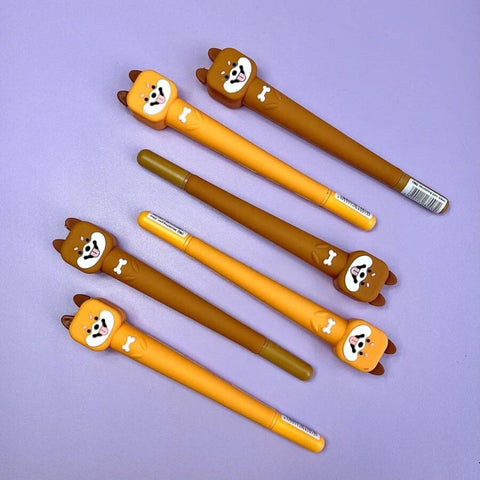 Quirky and Playful: Silicone 3D Dog Square Face Gel Pen  | GBT-M-8025