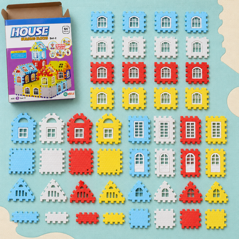 HOUSE BUILDING BLOCKS SET 2 64PC | EK-024