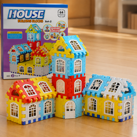 HOUSE BUILDING BLOCKS SET 2 64PC | EK-024