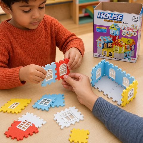 HOUSE BUILDING BLOCKS SET 2 64PC | EK-024