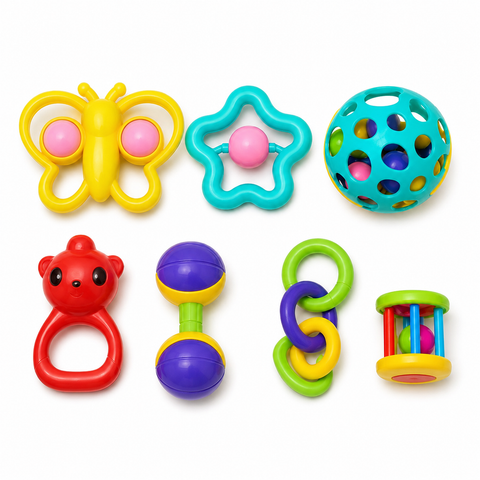 BABY RATTLES 7PCS COMBO 1 DUMBBELL | INA014I