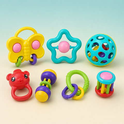 BABY RATTLES 7PCS COMBO 1 DUMBBELL | INA014I