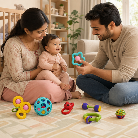 BABY RATTLES 7PCS COMBO 1 DUMBBELL | INA014I