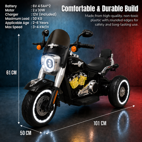 kidsROAR AVENGER Mini Electric Bike for Kids 2-5 Years | Baby Bike | Battery Operated Ride On Bullet with Parent Remote Control & Foot Accelerator | Bluetooth, USB Music, LED Lights| Max 25kg