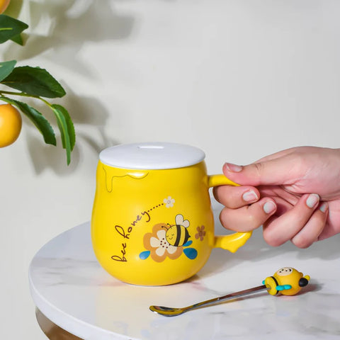 Sleepy Honey Bee Coffee Mug Yellow 350 Ml |                                                 GBR-216