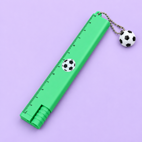 2IN1 BLUE GEL PEN WITH RULER WITH KEYRING SPORTS | GBT-51797