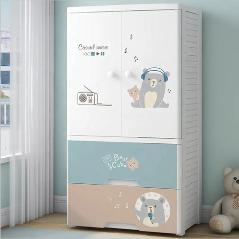 7023A BEAR | Kids Wardrobe Almirah Hanging Drawer