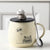Coffee Mug with Lid and Matching Spoon,Novelty 3D Husky Pattern Mug  | GBR-160