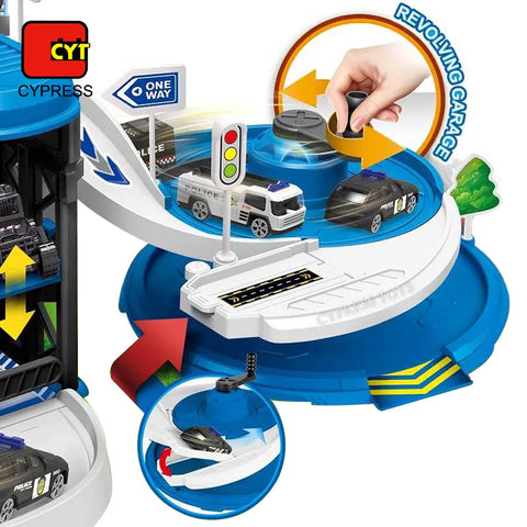 Toy car police With die cast car set,helicopter,motorcycle | 660-A336