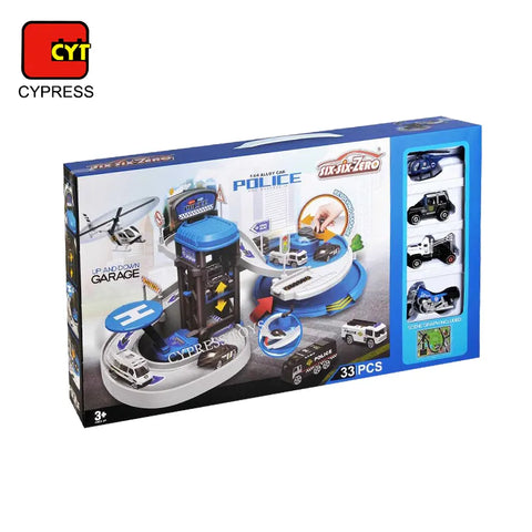 Toy car police With die cast car set,helicopter,motorcycle | 660-A336