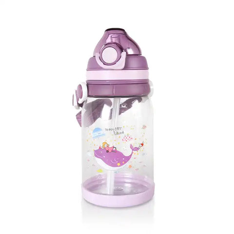 Plastic water bottle with straw 550ml | GBT-234 | ASSORTED