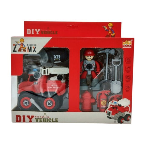 DIY FIRE Rescue Vehicle Toy With 1 Screwdriver Tools | 677-147A