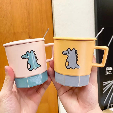 Little Dino Mug with Lid and Spoon | GBR-206 ( assorted )