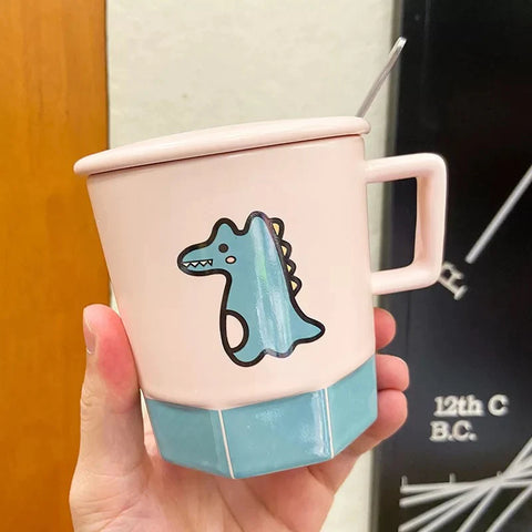 Little Dino Mug with Lid and Spoon | GBR-206 ( assorted )