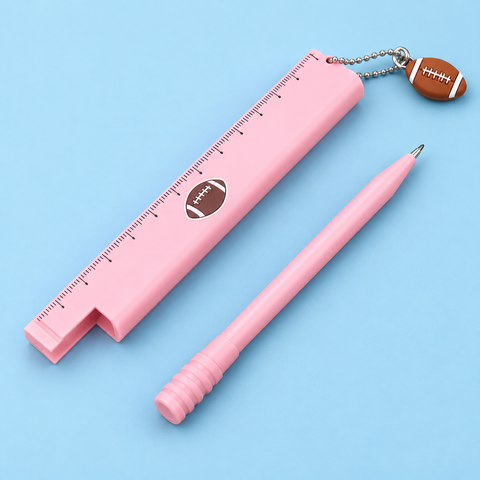 2IN1 BLUE GEL PEN WITH RULER WITH KEYRING SPORTS | GBT-51797