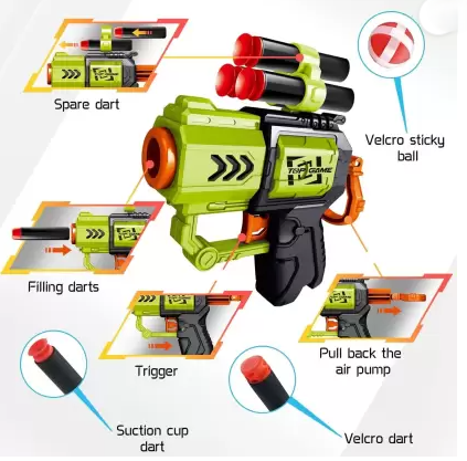 Air Blaster with 10 Safe Soft Foam Bullets | 118A-1