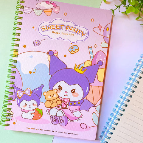 Sweet Party Sanrio Spiral Notebook | TMS-3201 ( Color And Design May Very )