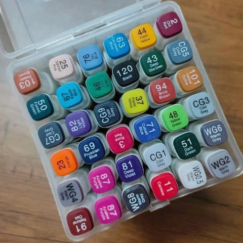 Twin Head Dual Tip Art Markers Pen Sketch Set of 36 Colour Markers (Assorted) | AK-168-36