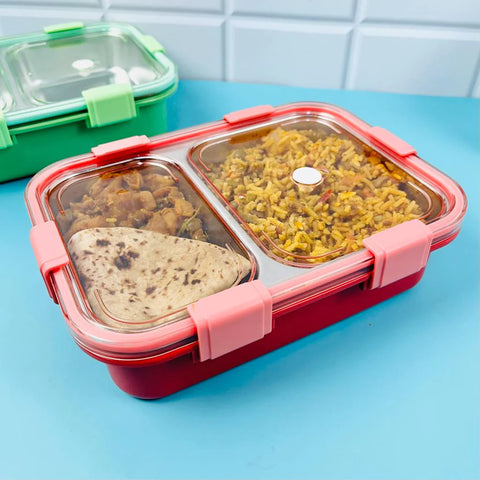 Leak-Proof 2-Compartment 800ml Lunch Box: Fresh, Portable, and Convenient | NELB8939