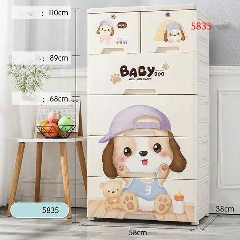 5835 BABY DOG WARDROBE 2+4 DRAWER