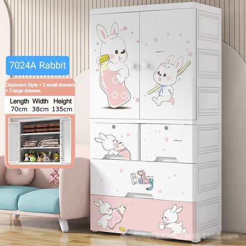 7024A RABBIT WARDROBE | Kids Wardrobe Almirah Hanging Drawer