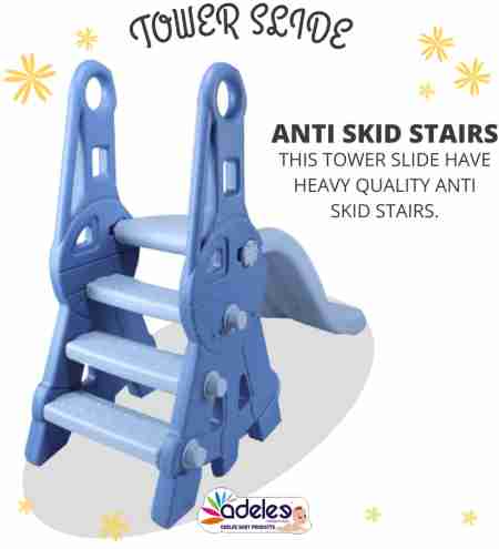 Tower Shape Freestanding Plastic Garden Slide | SLDT-001