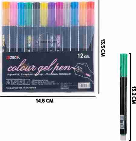 Two in One Sketch- Glitter Pen  | (Pack of 12, Multicolor) W10026-12