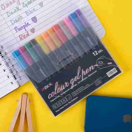 Two in One Sketch- Glitter Pen  | (Pack of 12, Multicolor) W10026-12