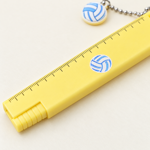 2IN1 BLUE GEL PEN WITH RULER WITH KEYRING SPORTS | GBT-51797