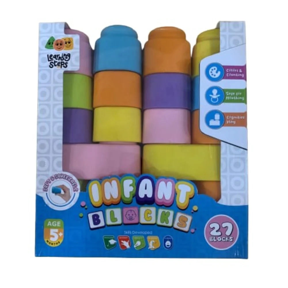 Soft & Squeezable Infant Building Blocks Set | IBS-04102 ( 27PCS ...