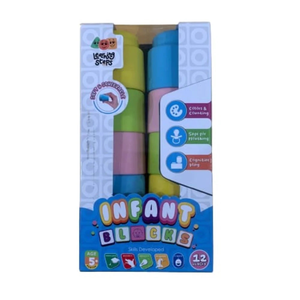 Soft & Squeezable Infant Building Blocks Set | IBS-04100 ( 12 PCS ...