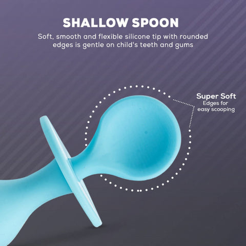 Silicone Baby Spoon Set For Baby Feeding, Non Toxic Bpa Free Training Feeding Spoon & Fork Set, Food Grade Silicone Handle | Baby Feeding Spoons | Feeding Spoon Set For Toddlers | BYIE426