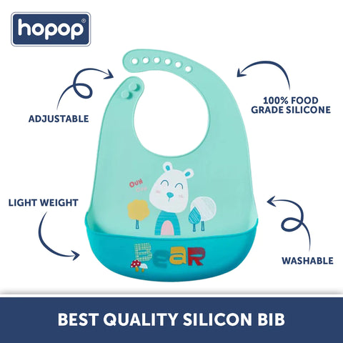 Easy Clean Crumb Catcher Silicon Bib | HP-6002C