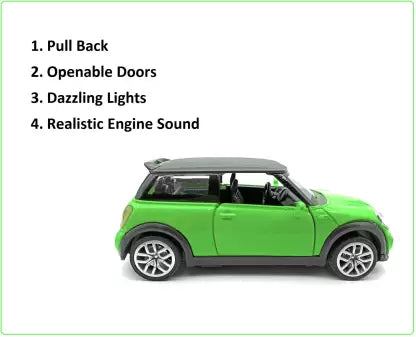 1:32 Scale Diecast Metal Body Mini Cooper Pull Back Car  | LO998-5