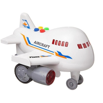 Multicolor Light & Sound Friction Powered Light Sound Aeroplane Airbus Toy | RJ021