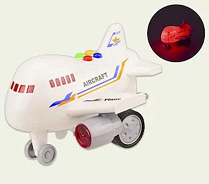 Multicolor Light & Sound Friction Powered Light Sound Aeroplane Airbus Toy | RJ021
