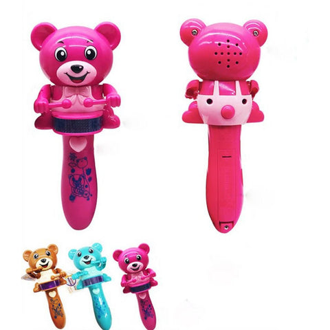 Fun Electric LED Flashing Music Bear Drum Cartoon Animal Stick | NE9900MD